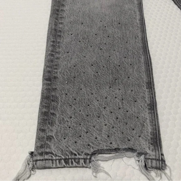 American Eagle Light Gray High-Rise Straight Jeans - Picture 3 of 4